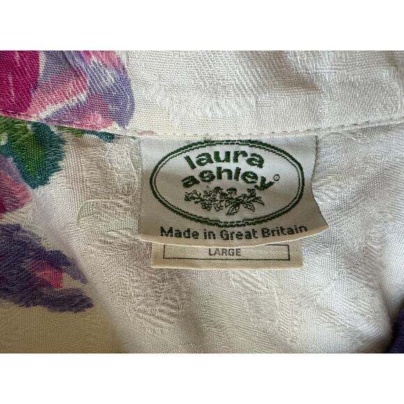 Vintage Laura Ashley Oversized Floral Buttondown Shirt Size Large - Picture 6 of 6